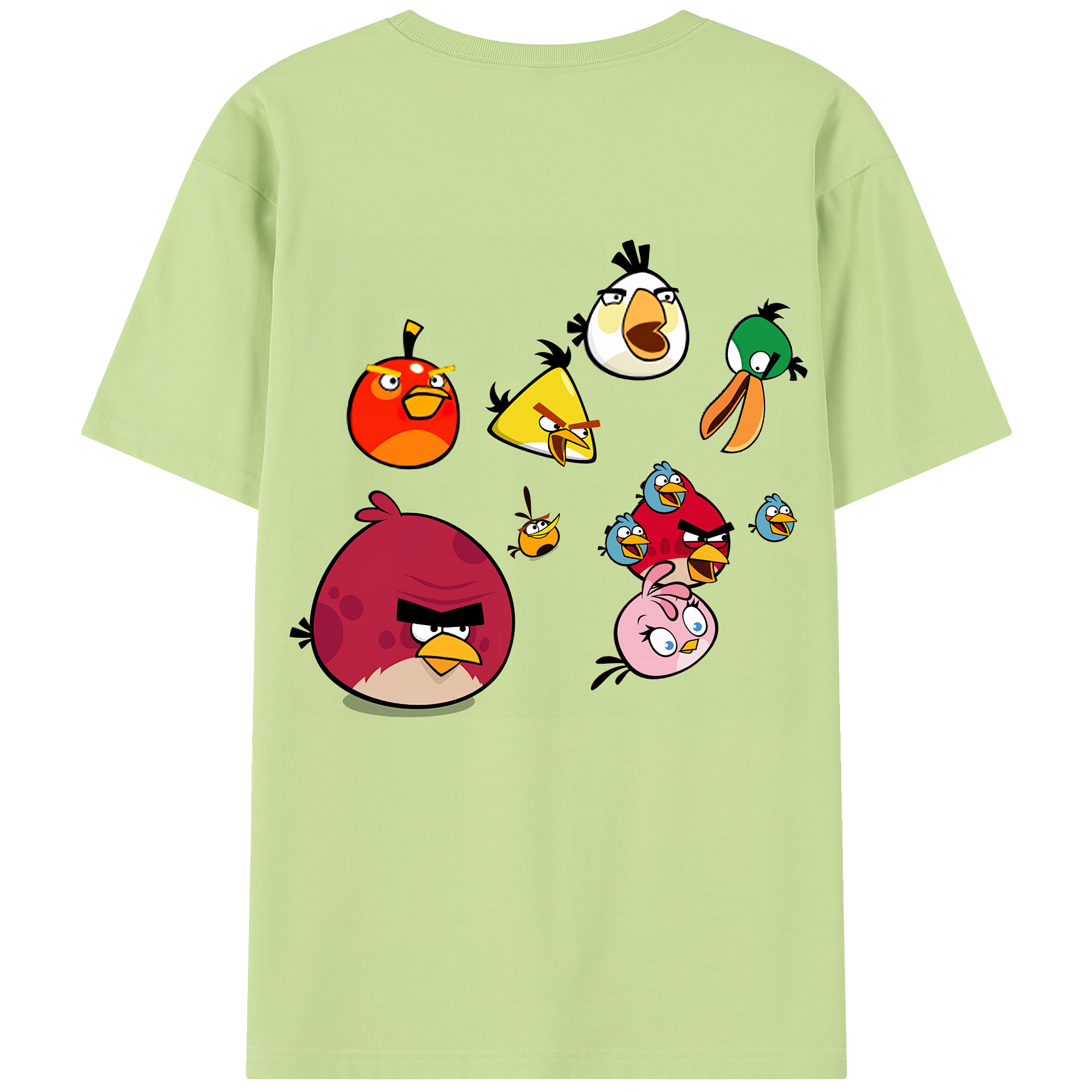 （画像用） Angry Birds アングリーバード 綿100％半袖Tシャツ（背面プリント）